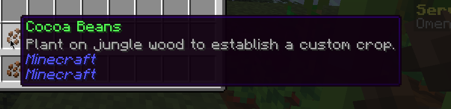 Custom cocoa seed item